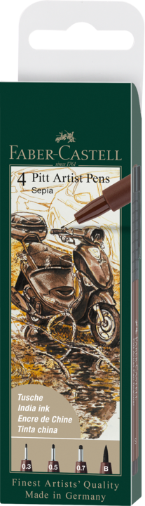 Actual product image Faber-Castell PITT Artist Pen (Brown, 4 x)
