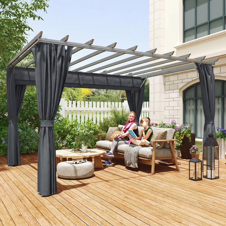 Image du produit Outsunny Pergola Aluminium, Polyester Dunkelgrau (357 cm, 293 cm)