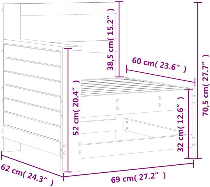 Actual product image vidaXL Garden sofa with armrest