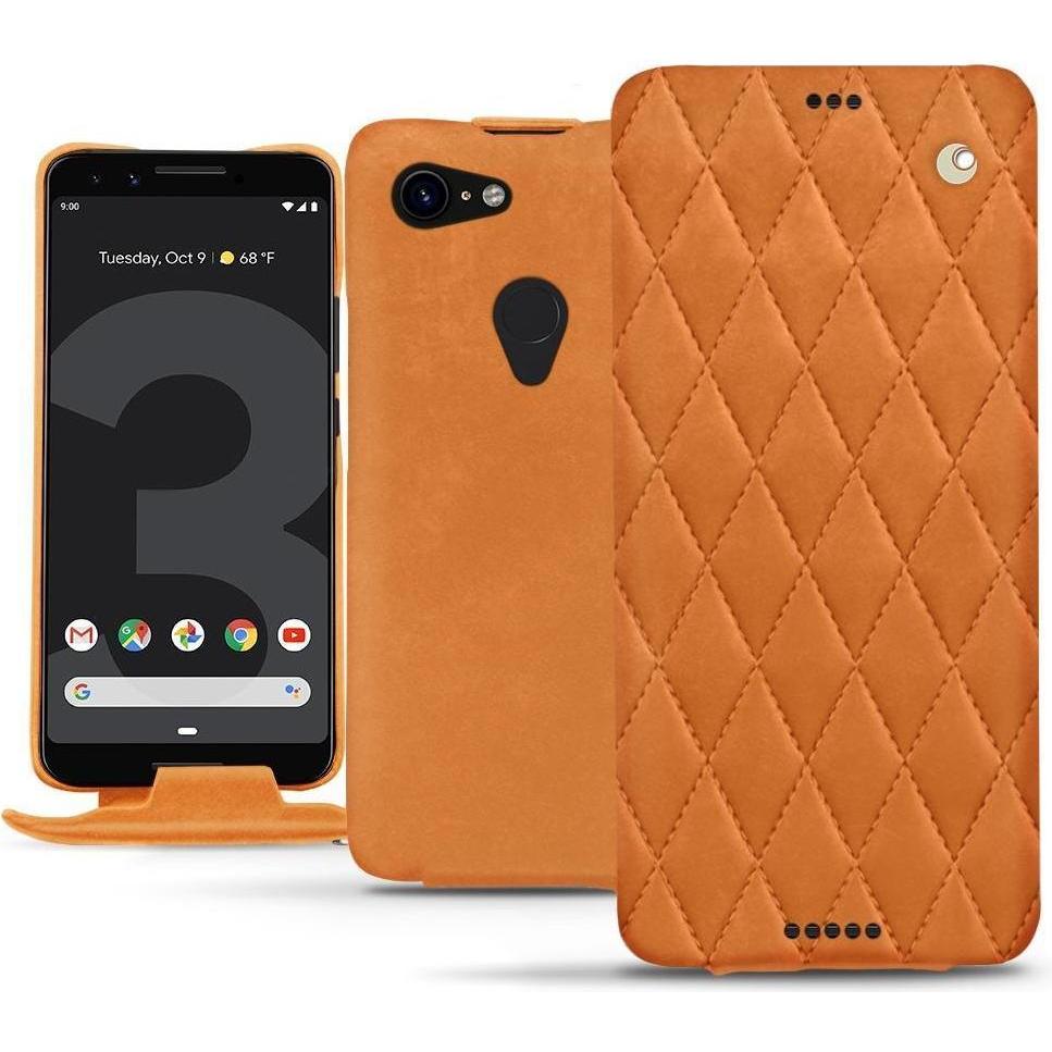 Noreve Lederschutzhülle vertikal (Google Pixel 3 XL), Smartphone Hülle, Orange