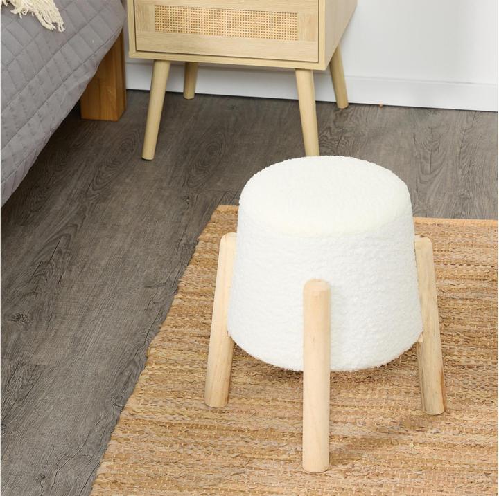 Actual product image Relaxdays Sitzhocker mit Teddyfell
