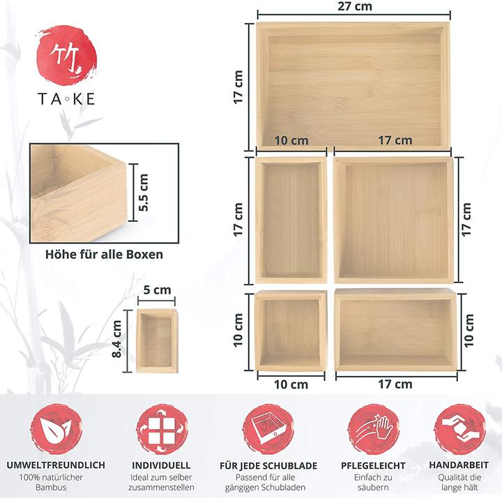Image du produit Take Système de rangement à 6 tiroirs en bambou 100 naturel
