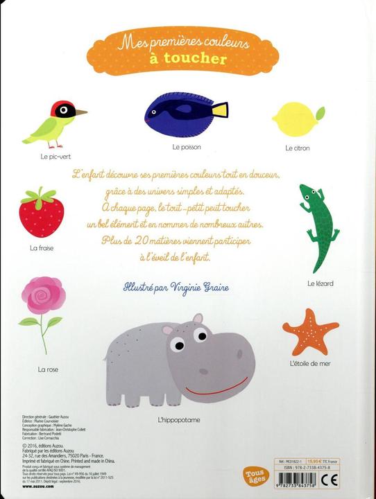 Produktbild Auzou France Mes premières couleurs à toucher (Französisch, Collectif, 2025)