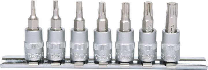 Actual product image KS Tools 1/4 bit socket set TX. 7 pcs. T10-T40 911.14