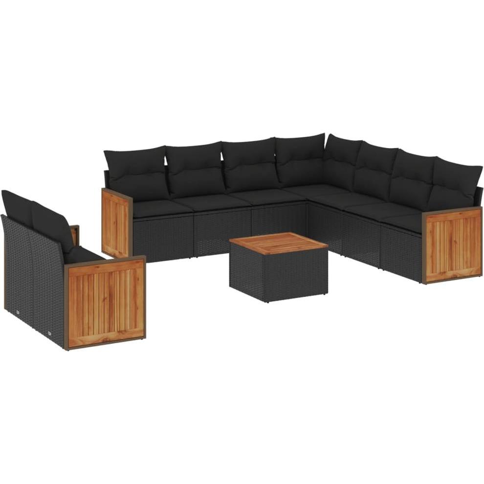 VidaXL, Gartenlounge, 10-tlg. Garten-Lounge-Set mit Kissen