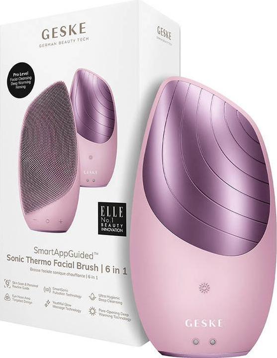Image du produit Konjac Sponge Soniczna szczoteczka termiczna do twarzy 6w1 Geske z Aplikacją (różowy)