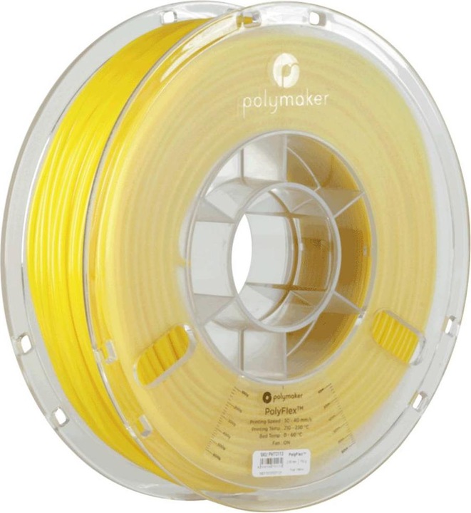 Actual product image Polymaker PD01010 PolyFlex TPU-95A Filament TPU flexible 2.85 mm 750 g Yellow 1 S (TPU, 2.85 mm, 750 g, Yellow)