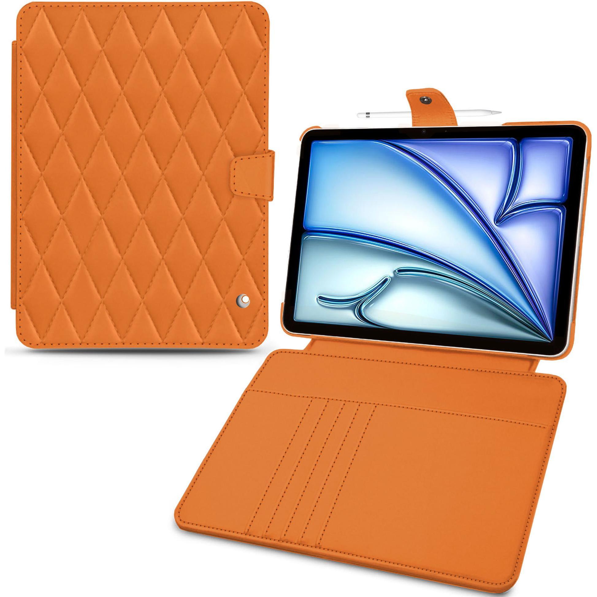 Noreve Lederschutzhülle Wallet (iPad Air 2022 (5. Gen), iPad Air 2020 (4. Gen)), Tablet Hülle, Orange