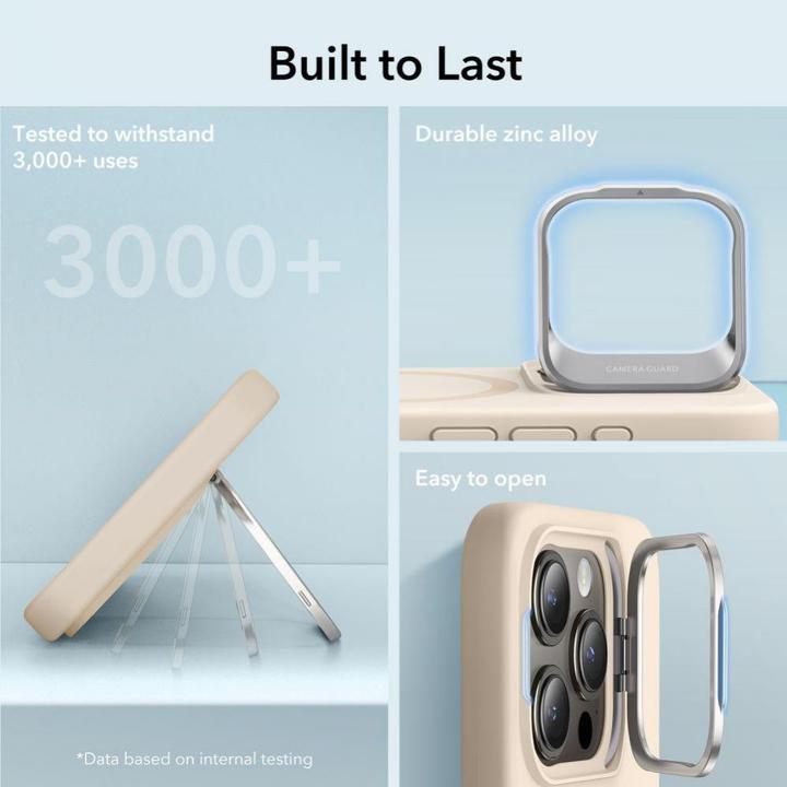 Produktbild ESR Cloud Kickstand Halolock-Hülle mit MagSafe für iPhone 15 Pro – Beige (Apple iPhone 15 Pro)
