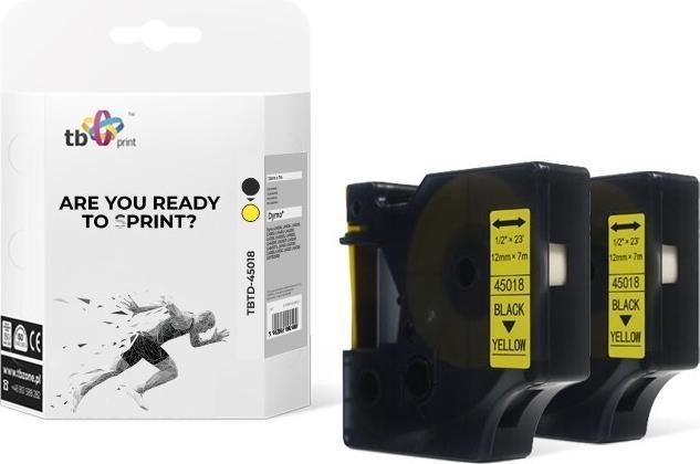 Etichetta TBP TBTD-45018. (1.20 cm, Giallo, Nero)
