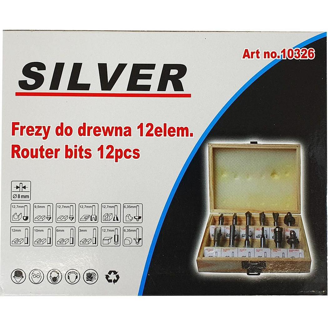 Thumbnail - Silver, Fräser, Sidabrinis FRESY KSZTAŁTOWE ŁOŻYSKOWANE 12 cz./Sidabrinis EX10326