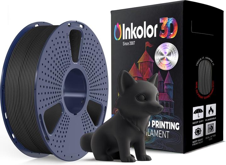 Inkolor 3D Filament PLA Matt Schwarz (PLA, 1.75 mm, 1000 g)