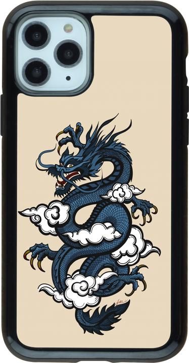 Immagine prodotto PhoneLook Copertina Armatura ibrida nera Tatuaggio del drago blu (Apple iPhone 11 Pro)
