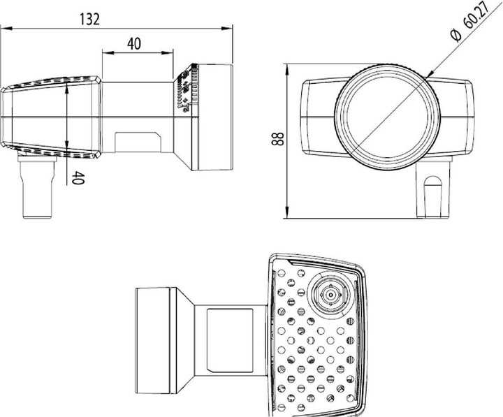 Immagine prodotto inverto Convertitore di segnale Unicable II (Quattro LNB, 40mm)