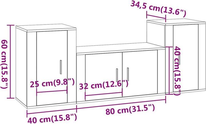 Actual product image vidaXL Johnathan (80 x 34.5 x 40 cm)