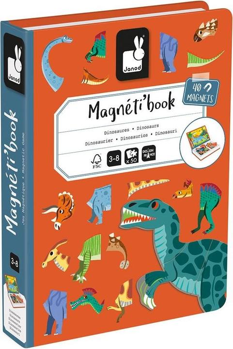 Janod Dinosauro del libro di Magneti (Inglese, Italiano, Francese, Tedesco)