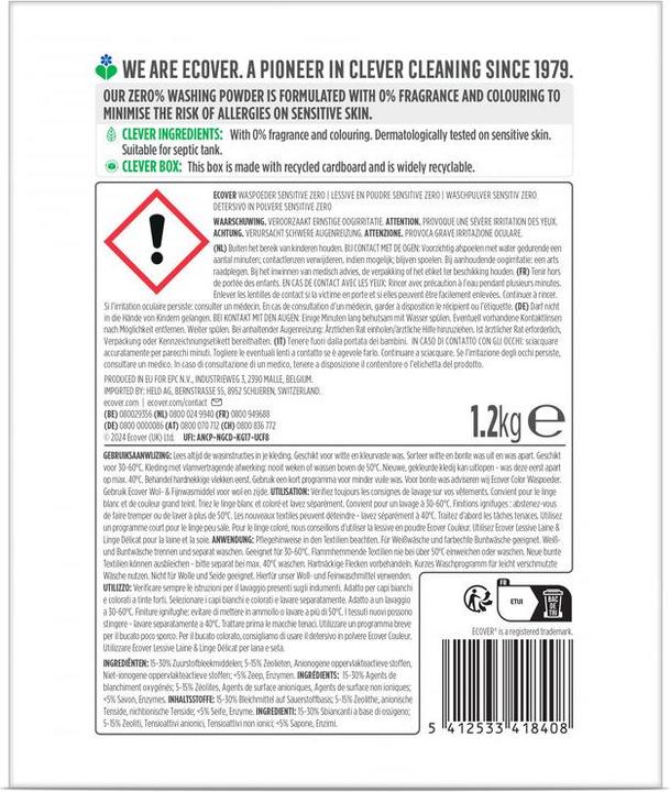 Produktbild Ecover Zero Sensitive (16 Waschgänge, Waschpulver)