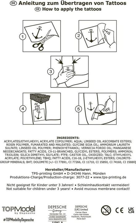 Actual product image Depesche Tattoos