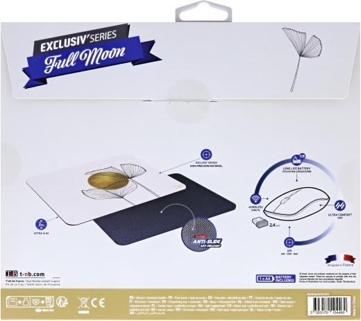 Image du produit T'nB Ensemble Tapis - Souris sans fil Exclusiv' Full Moon (Blanc) (Sans fil)