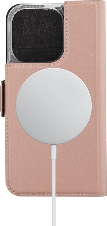 Produktbild Wave BookCase -suojakotelo, MagSafe-yhteensopiva, iPhone 15 Pro, ruusukulta (Apple iPhone 15 Pro)