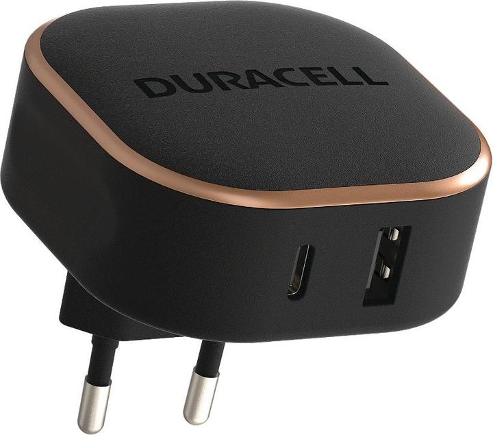 Duracell USB + USB-C Wall Charger 30W (Black) (30 W, 2 Ports)