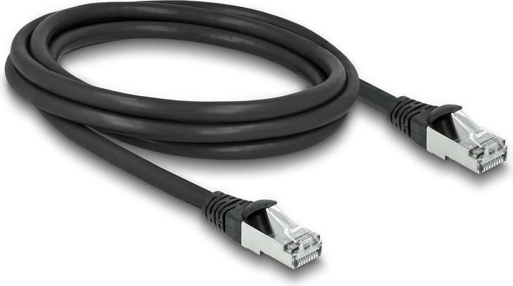 Actual product image Delock RJ45 network cable Cat.6A S/FTP PUR Outdoor 2 m black (S/FTP, CAT6a, 2 m)