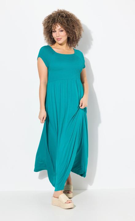Produktbild Ulla Popken Kleid, A-Linie, gesmokt, Carré-Ausschnitt, Halbarm (60)