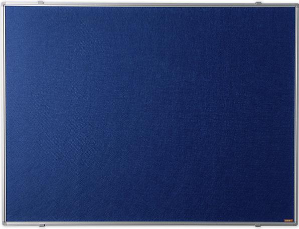 Produktbild eurokraft basic Pinnboard, Stoffbezug, blau, BxH 900x600 mm (Pinnwand, 90 x 60 cm)