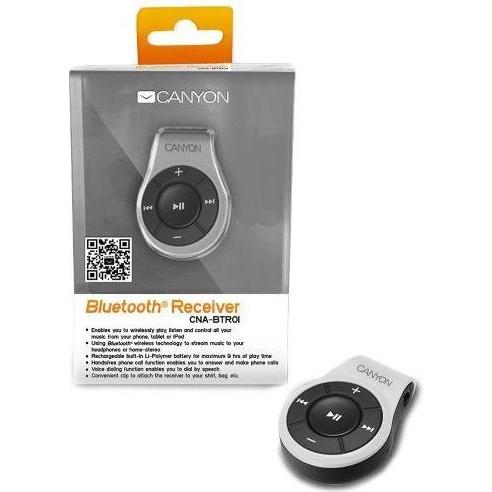Canyon Bluetooth Multimedia-Fernbedienungs-Empfängeradapter Weiss Schwarz, Adattatore audio Bluetooth, Bianco, Nero