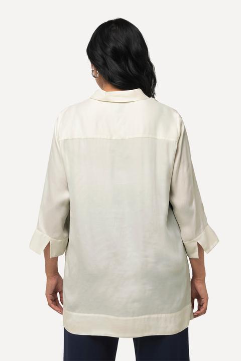 Produktbild Ulla Popken Bluse, Cupromix, Boxy, Hemdkragen, 3/4-Arm (42, 44)
