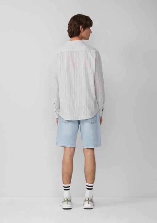 Image du produit S.Oliver Hemd Regular Fit: Gestreiftes Leinnemix-Hemd mit Krempelärmeln (L)