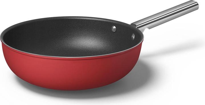 Actual product image Smeg CKFW3001RDM Wok Ø 30cm, red (30 cm, Wok, Aluminium, Stainless steel)