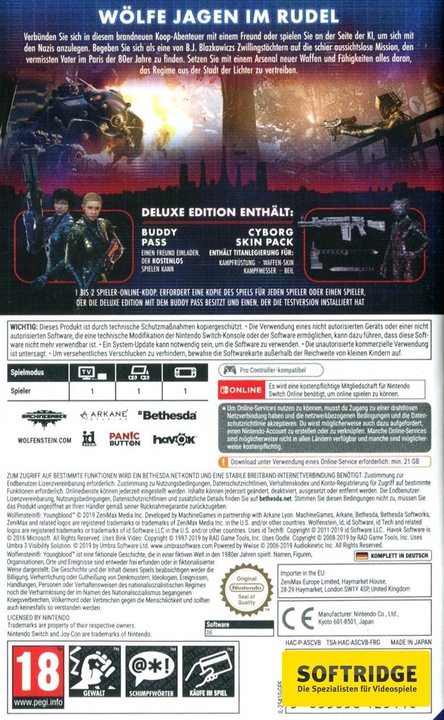 Image du produit Bethesda Wolfenstein : Youngblood - Edition Deluxe (Switch, DE)
