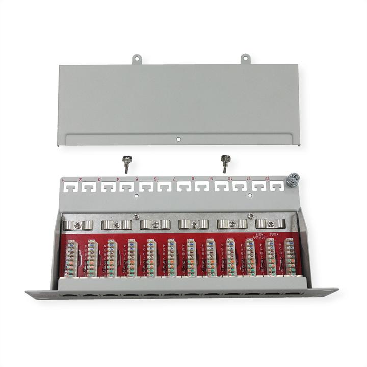 Actual product image Roline 10" patch panel 12 ports, Cat.6A (Class EA), shielded