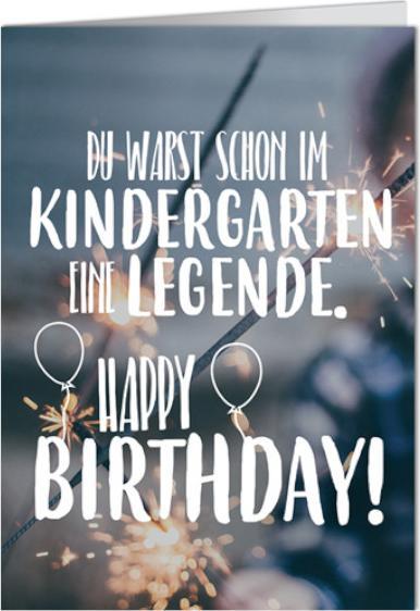 Produktbild Anderskartig Geburtstagskarte Modern Times Schon im Kindergarten eine Legende 11,5x16cm (1 Stk.)