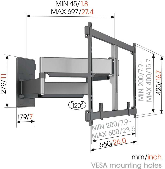 Produktbild Vogels TVM 5855 (Wand, 100", 75 kg)