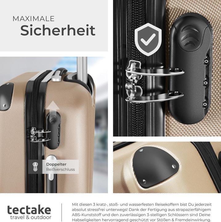Image du produit tectake Set de 3 Valises (95 l, M (50 - 90l), L (90 - 115l))