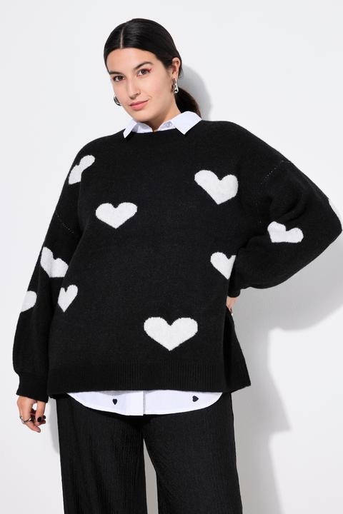 Immagine prodotto Studio Untold Pullover dal taglio oversize con design a cuori e maniche lunghe a palloncino (50, 52)