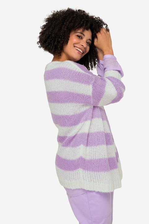 Produktbild Angel of Style Strickjacke, oversized, Blockstreifen, offene Form, V-Ausschnitt, Langarm (54)