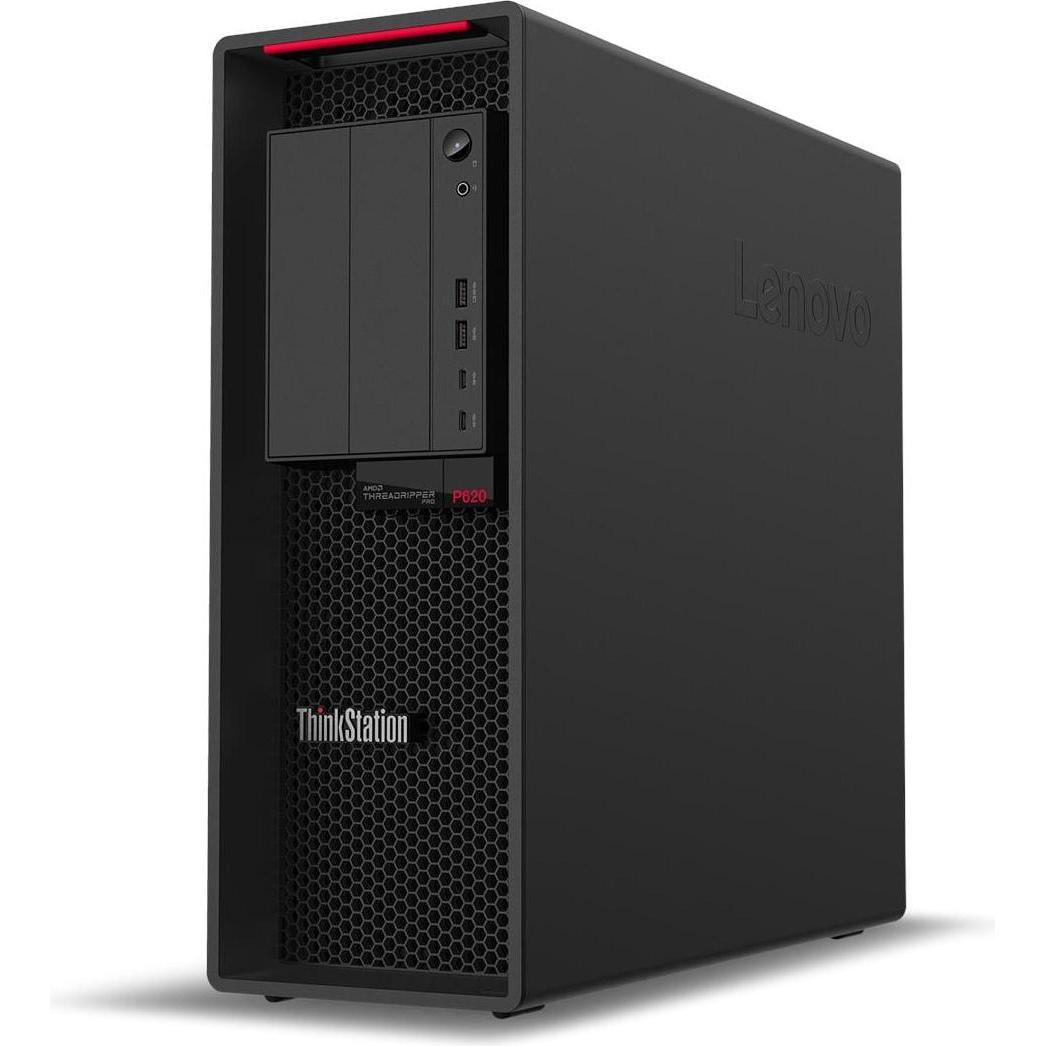 Lenovo ThinkStation P620 (AMD Ryzen Threadripper PRO 5975WX, 64 GB, 1000 GB), PC, Schwarz