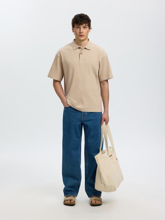 Produktbild Selected Geripptes Relaxed Fit Poloshirt (L)