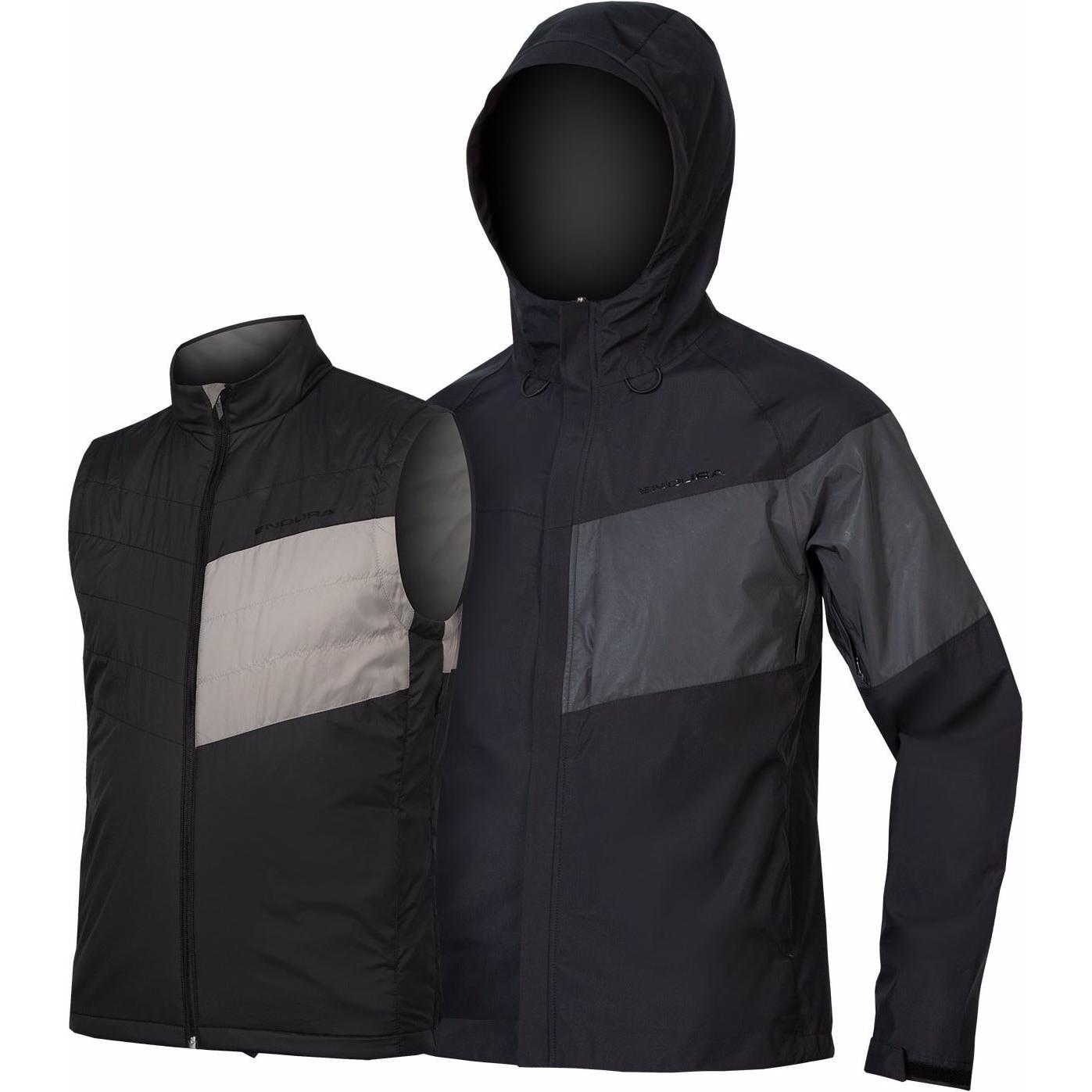 Endura, Herren, Velojacke, Urban Luminite 3 in 1 Jacke II (M), Schwarz, M
