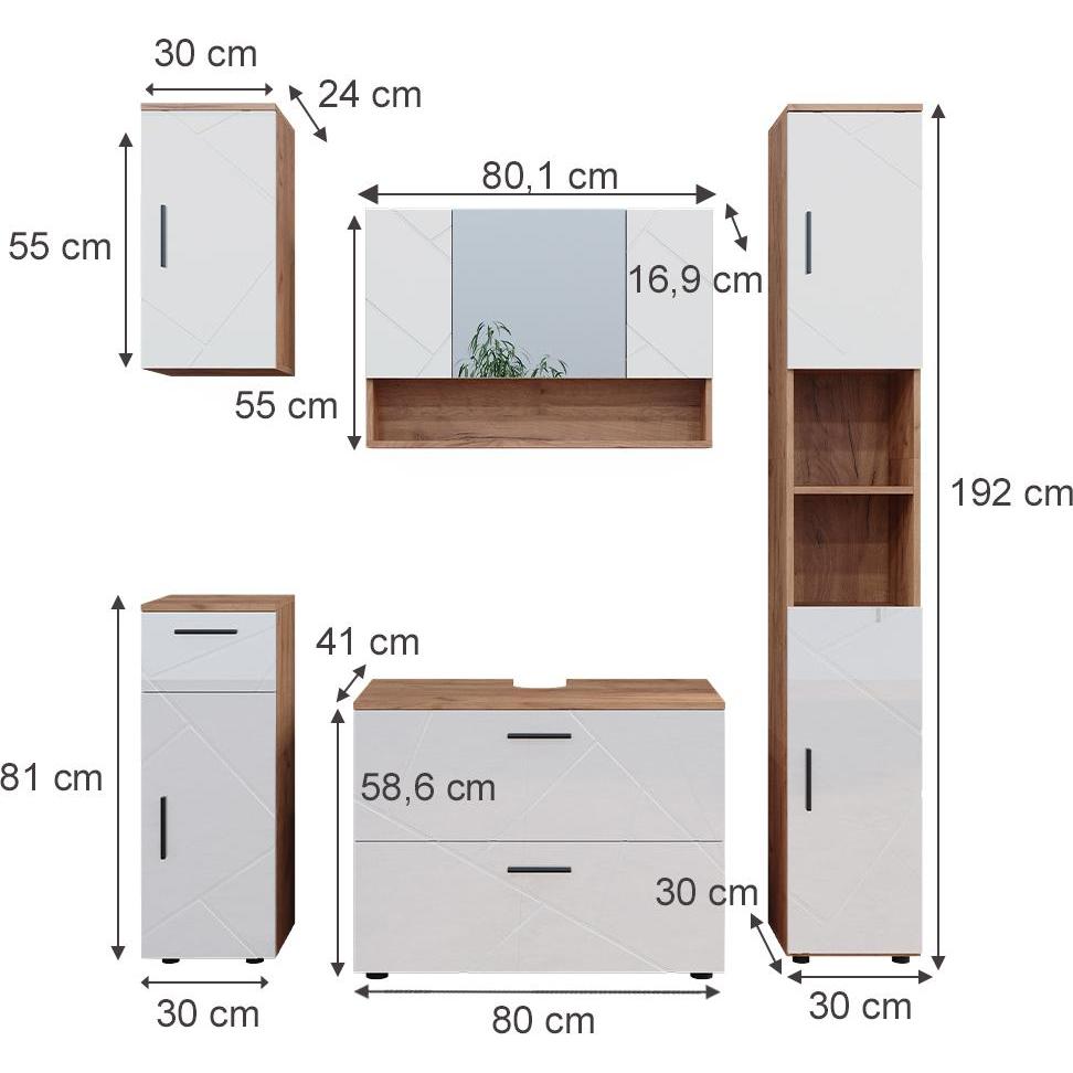Thumbnail - Vicco, Badmöbelset, Irma