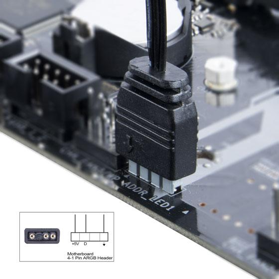 Actual product image Silverstone Technology SST-LS04 - Premium ARGB LED Light Strip, 45 cm with 40x 2020 ARGB L on both sides (RGB)