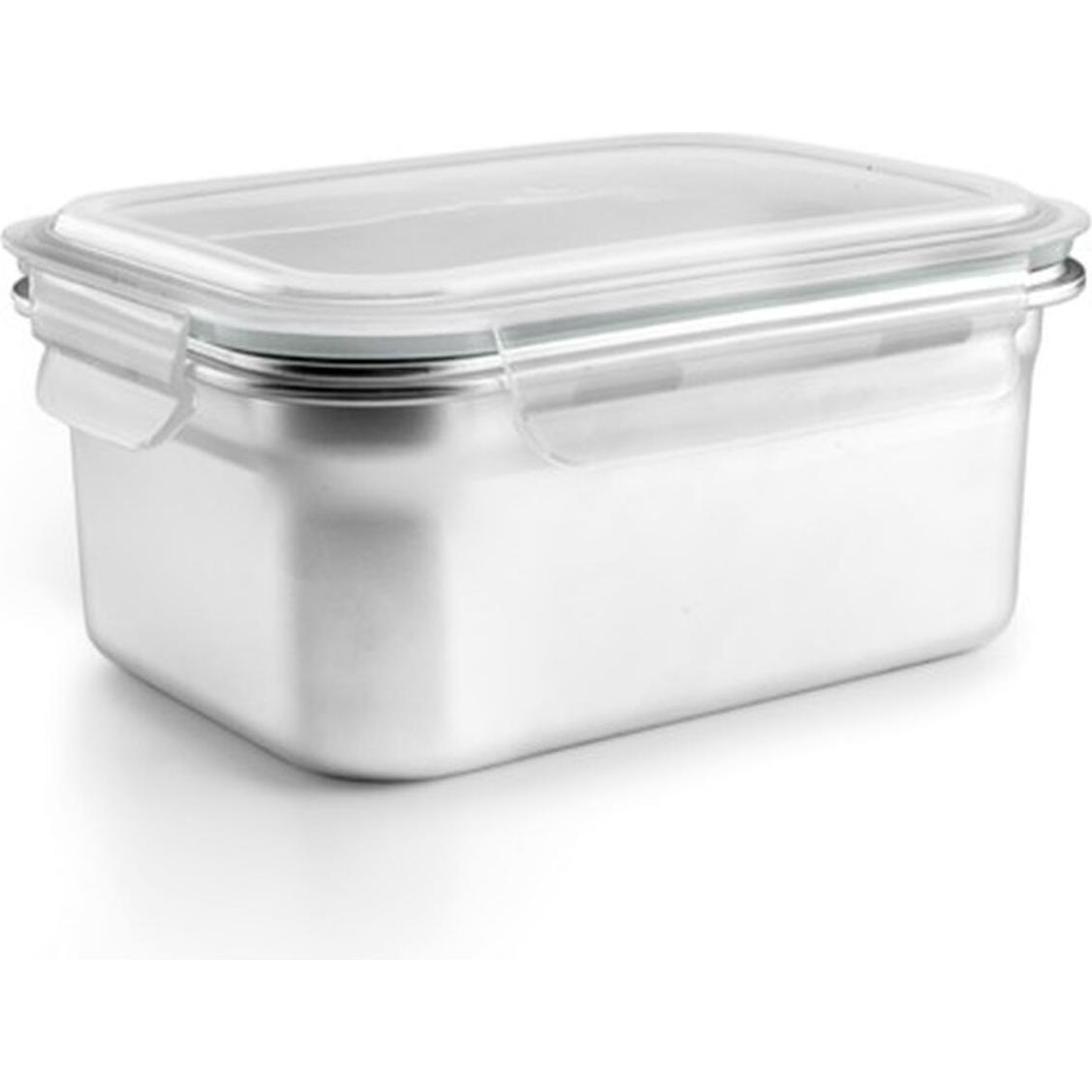 Ibili Unisex Bambino Grigio Lunchbox 669316 Grau Edelstahl Rechteckig 1,6 L, Portapranzo,