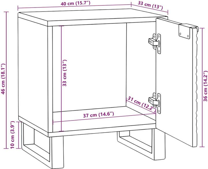 Produktbild vidaXL Nachttisch (40 x 33 x 46 cm)