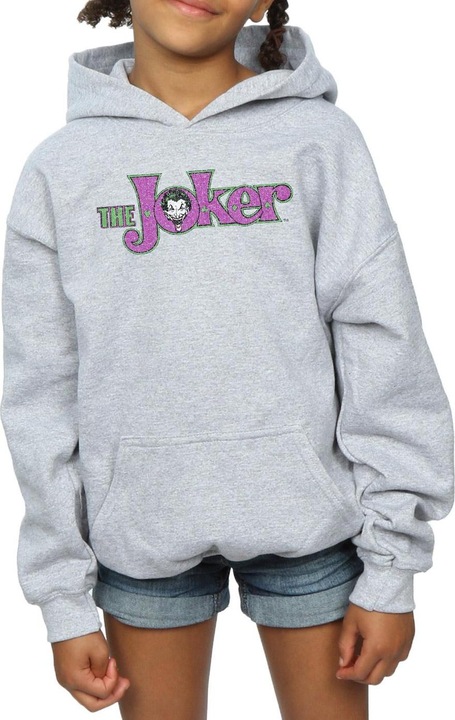 Image du produit - Sweat à capuche THE JOKER CRACKLE LOGO - Fille (152, 158)