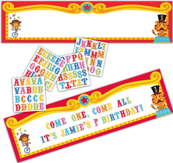 Actual product image Fisher-Price Customizable Circus 1st Birthday Banner (4 pcs.)
