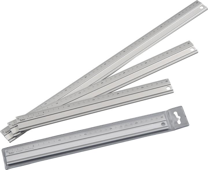 Produktbild Folia Bringmann 23040 - Aluminiumlineal, Lineal aus Aluminium, 40 cm lang, mit Anti-Rutsch-Beschicht (40 cm, Aluminium)