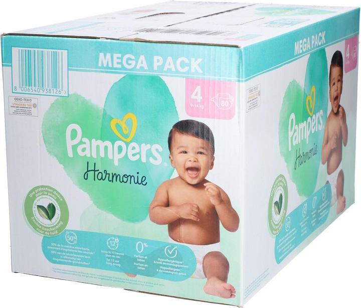 Produktbild Pampers Harmonie Windeln (Gr. 4, Tragepack, 80 Stk.)